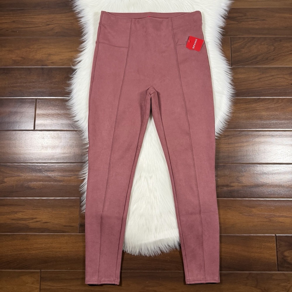 Spanx Women's Size XL Rich Rose Faux Suede Leggings Pants 20322R